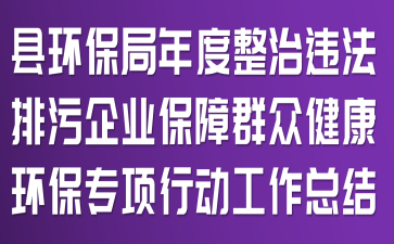 县环保局年度整治违法排污企业保障群众健康环保专项行动工作总结