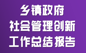 乡镇政府社会管理创新工作总结报告