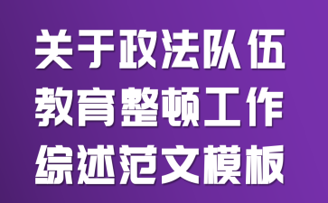 关于政法队伍教育整顿工作综述范文模板