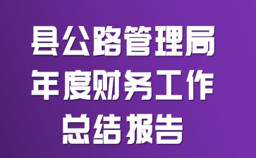 县公路管理局年度财务工作总结报告