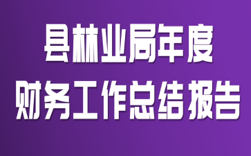 县林业局年度财务工作总结报告