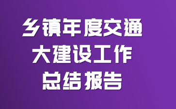 乡镇年度交通大建设工作总结报告