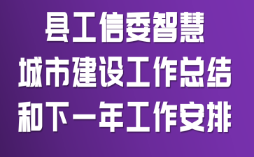 县工信委智慧城市建设工作总结和下一年工作安排