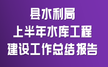 县水利局上半年水库工程建设工作总结报告