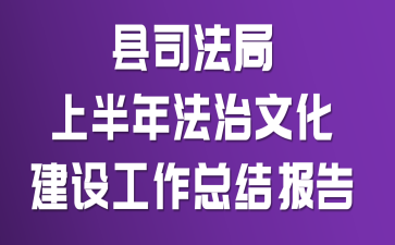 县司法局上半年法治文化建设工作总结报告