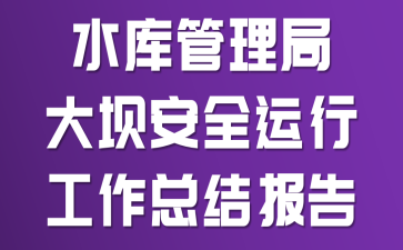 水库管理局大坝安全运行工作总结报告