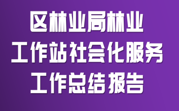 区林业局林业工作站社会化服务工作总结报告