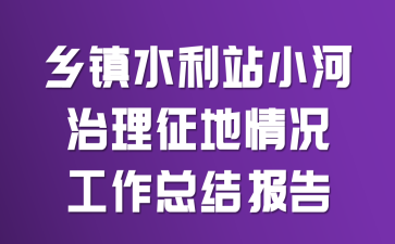 乡镇水利站小河治理征地情况工作总结报告