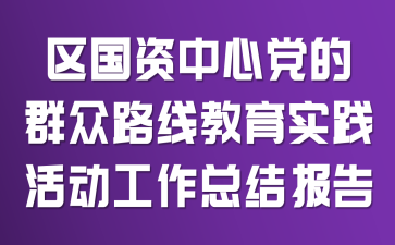区国资中心党的群众路线教育实践活动工作总结报告