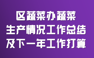 区蔬菜办蔬菜生产情况工作总结及下一年工作打算