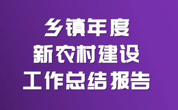 乡镇年度新农村建设工作总结报告