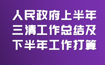 人民政府上半年三清工作总结及下半年工作打算