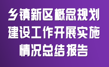 乡镇新区概念规划建设工作开展实施情况总结报告