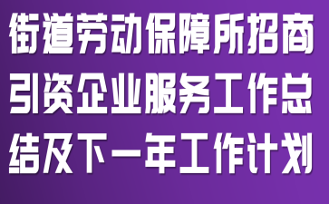 街道劳动保障所招商引资企业服务工作总结及下一年工作计划