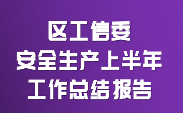区工信委安全生产上半年工作总结报告