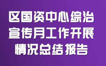 区国资中心综治宣传月工作开展情况总结报告
