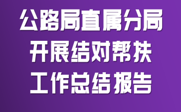 公路局直属分局开展结对帮扶工作总结报告
