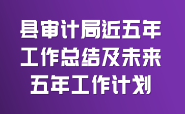 县审计局近五年工作总结及未来五年工作计划