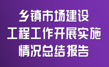 乡镇市场建设工程工作开展实施情况总结报告