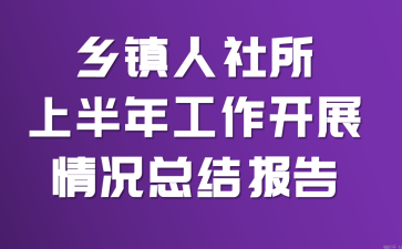 乡镇人社所上半年工作开展情况总结报告