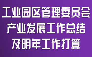 工业园区管理委员会产业发展工作总结及明年工作打算