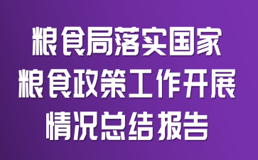 粮食局落实国家粮食政策工作开展情况总结报告