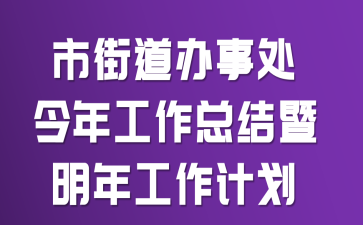 市街道办事处今年工作总结暨明年工作计划