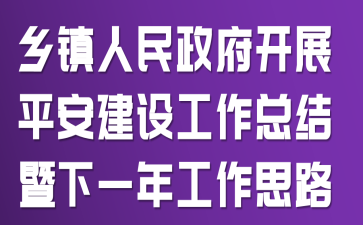 乡镇人民政府开展平安建设工作总结暨下一年工作思路
