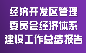 经济开发区管理委员会经济体系建设工作总结报告