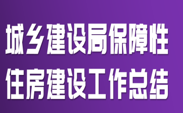 城乡建设局保障性住房建设工作总结