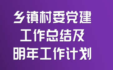 乡镇村委党建工作总结及明年工作计划