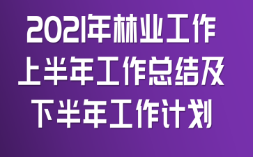 2021年林业工作上半年工作总结及下半年工作计划