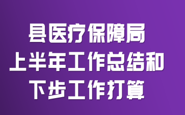 县医疗保障局上半年工作总结和下步工作打算