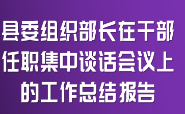 县委组织部长在干部任职集中谈话会议上的工作总结报告