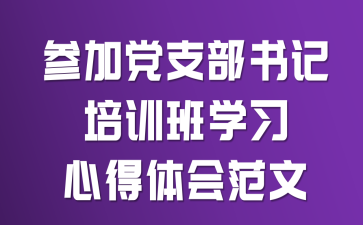 参加党支部书记培训班学习心得体会范文