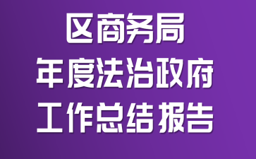 区商务局年度法治政府工作总结报告
