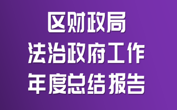 区财政局法治政府工作年度总结报告