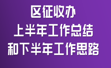 区征收办上半年工作总结和下半年工作思路