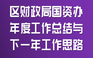 区财政局国资办年度工作总结与下一年工作思路