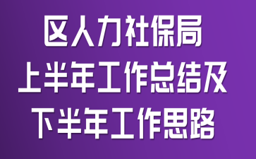 区人力社保局上半年工作总结及下半年工作思路