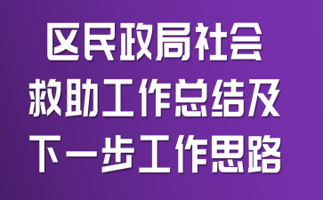 区民政局社会救助工作总结及下一步工作思路