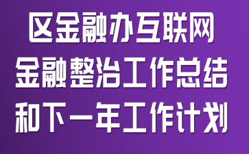 区金融办互联网金融整治工作总结和下一年工作计划