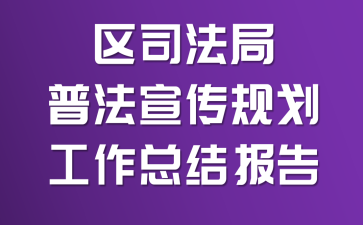 区司法局普法宣传规划工作总结报告