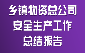 乡镇物资总公司安全生产工作总结报告
