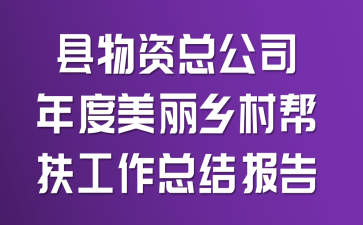 县物资总公司年度美丽乡村帮扶工作总结报告
