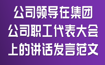 公司领导在集团公司职工代表大会上的讲话发言范文