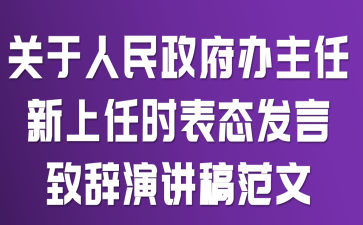 关于人民政府办主任新上任时表态发言致辞演讲稿范文