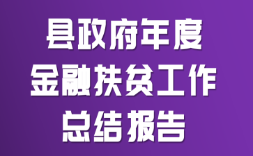 县政府年度金融扶贫工作总结报告