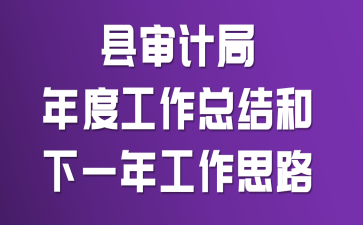 县审计局年度工作总结和下一年工作思路