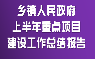 乡镇人民政府上半年重点项目建设工作总结报告